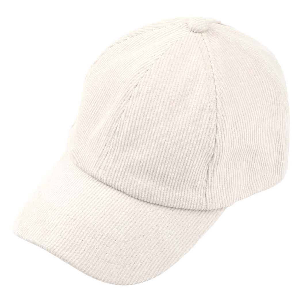 Corduroy Criss-Cross Pony Cap