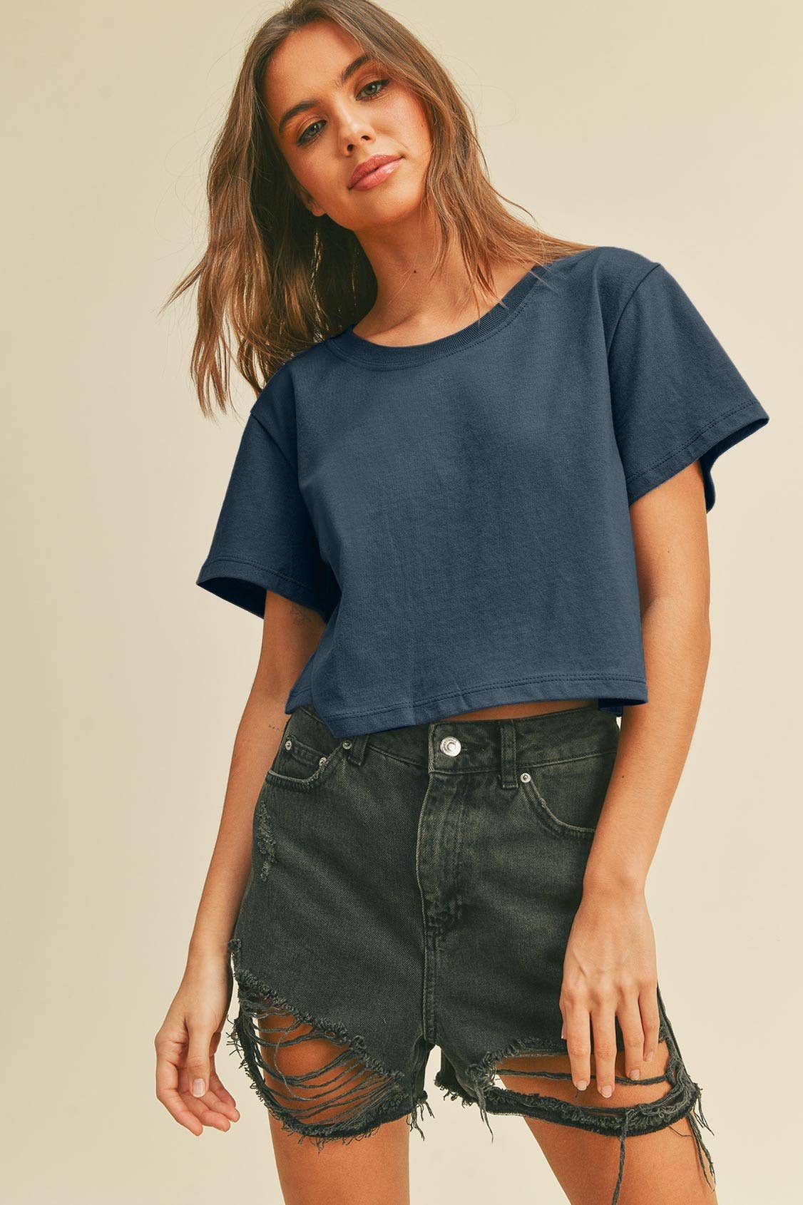 Blank Short Cropped T-Shirt