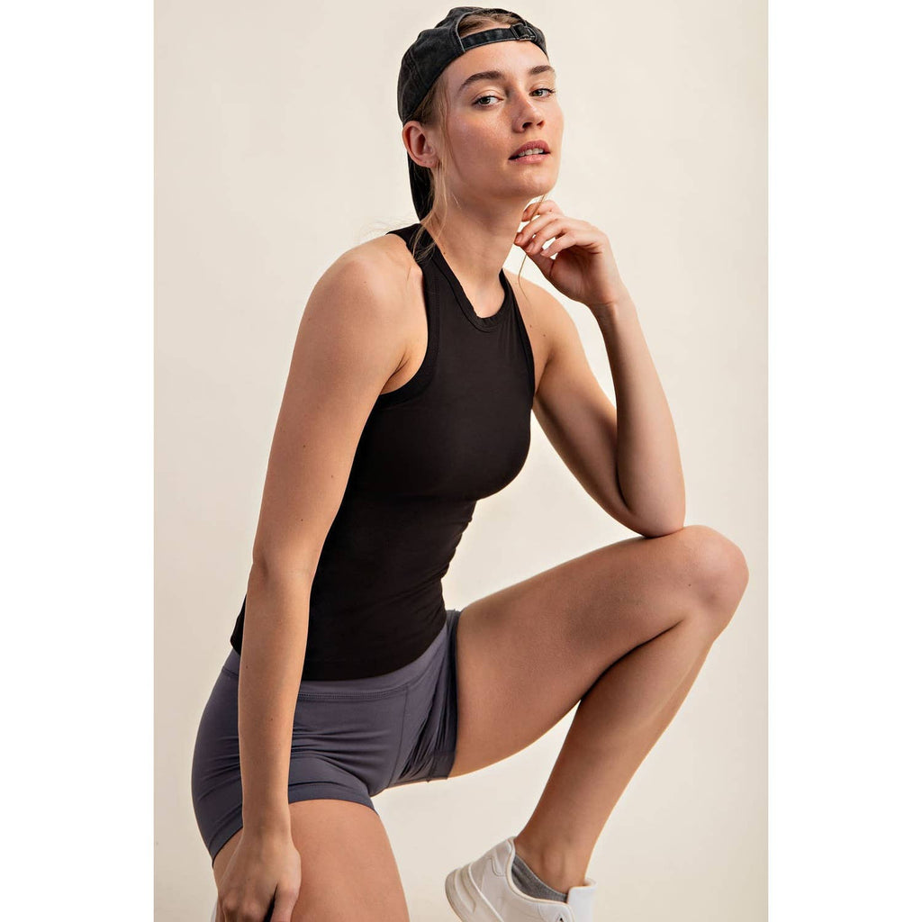 BUTTER SLEEVELESS RACER BACK TANK TOP