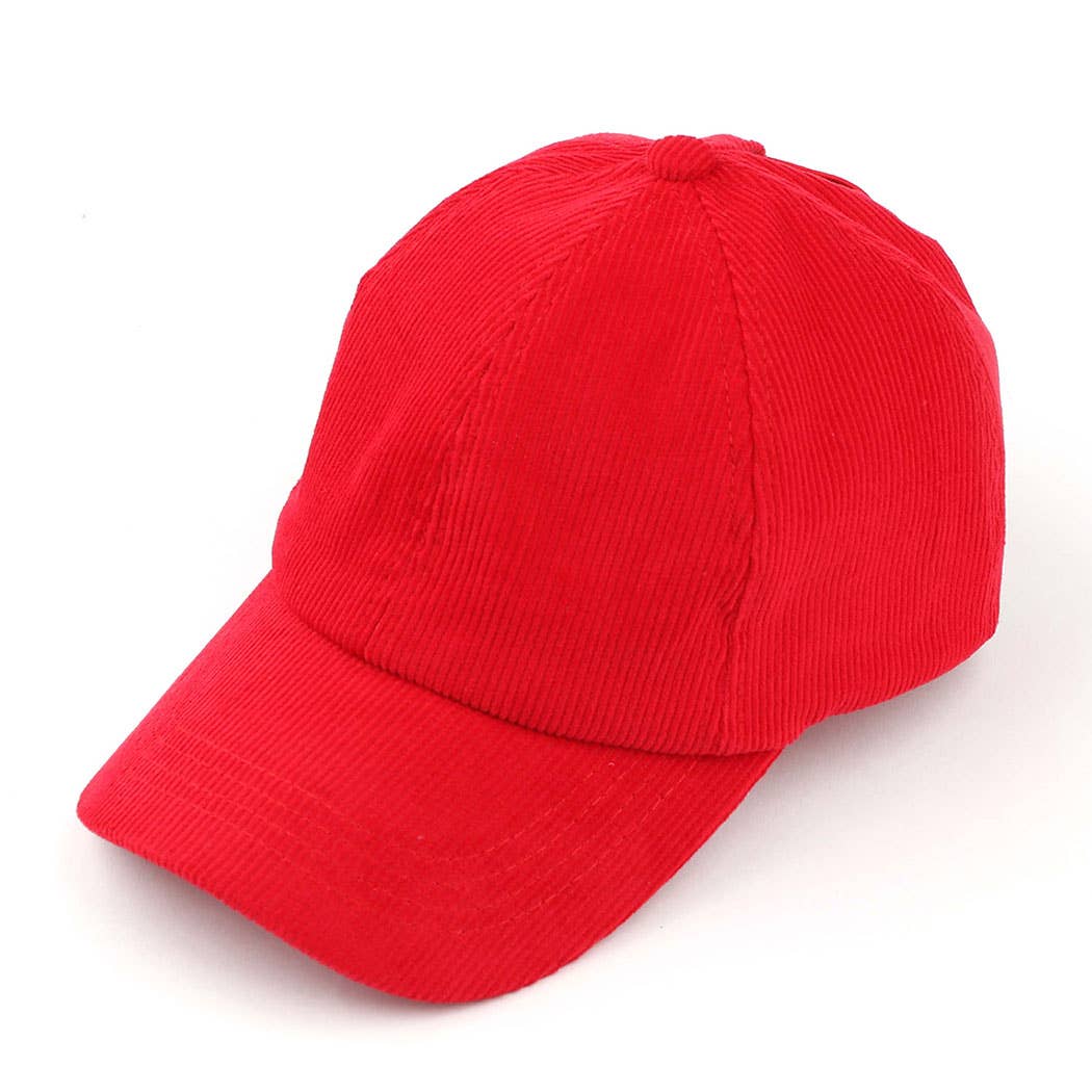 Corduroy Criss-Cross Pony Cap